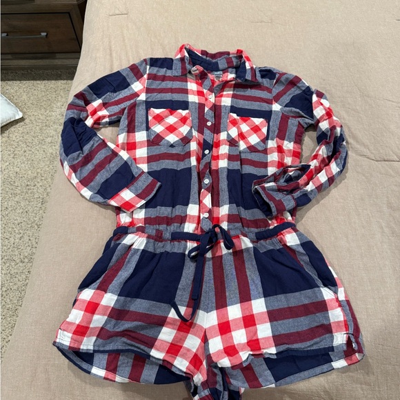 aerie Other - Aerie Red and Blue Checkered Romper